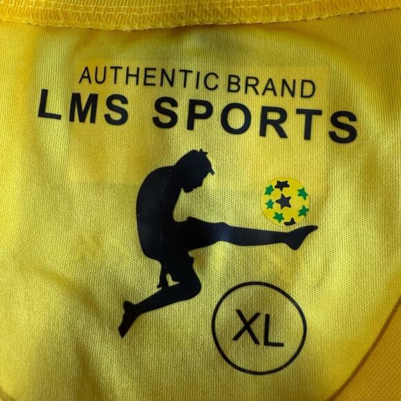 Authentic Brand LMS Sports Jamaica Soccer Jersey XL Green Yellow Athleisure - Picture 7 of 13